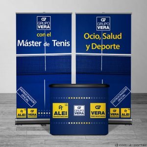 Diseño de expositores y mostrador modular de Grupo Vera para Máster de Tenis