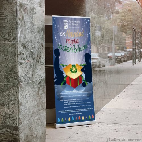 Cartel de Navidad de Programación de Educación Ambiental del Ayuntamiento de Málaga