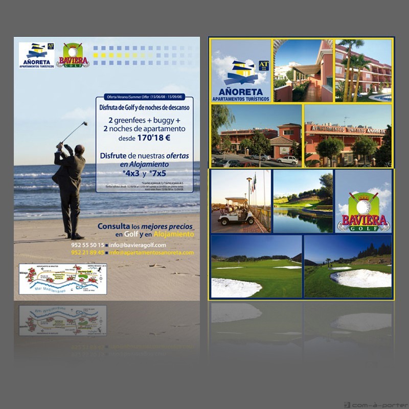 Flyer oferta de verano de Baviera Golf y Añoreta Apartamentos Turísticos