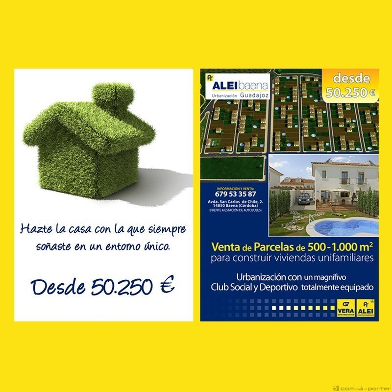 Flyer promocional de Urbanización Guadajoz (Baena) de ALEI Promotores Inmobiliarios