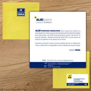 Diseño de Invitación de presentación de proyecto (ALEI Promotores Inmobiliarios)