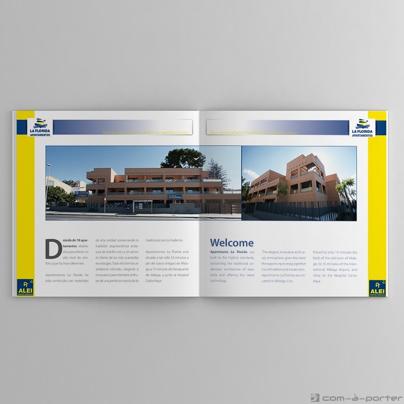 Maquetación de Catálogo bilingüe de ALEI Apartamentos Turísticos