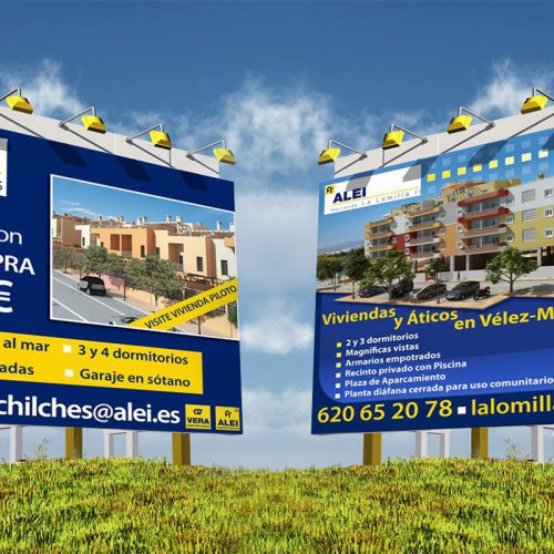 Vallas promocionales de ALEI Promotores Inmobiliarios