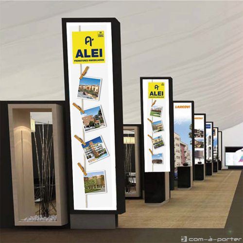 Cartelería para stand de ALEI Promotores Inmobiliarios para 1ª Feria "AquíTuCasa" de Vivienda de Málaga