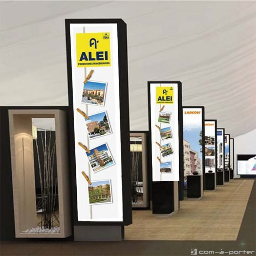 Cartelería para stand de ALEI Promotores Inmobiliarios para 1ª Feria "AquíTuCasa" de Vivienda de Málaga