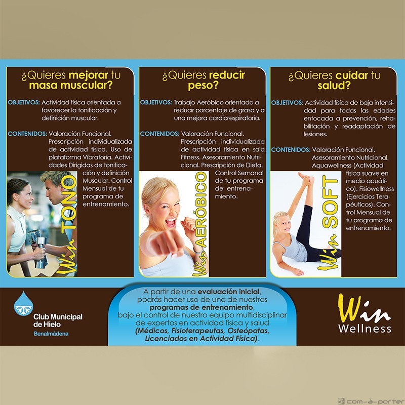 Flyer Programas de Actividad Física y Salud de Win Wellness Center