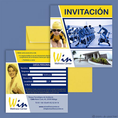 Diseño de Invitación para nuevos socios de Win Wellness Center