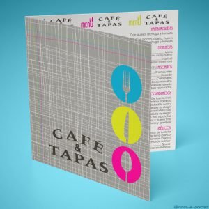 Díptico Carta de Menú de Café & Tapas en Español y en Inglés