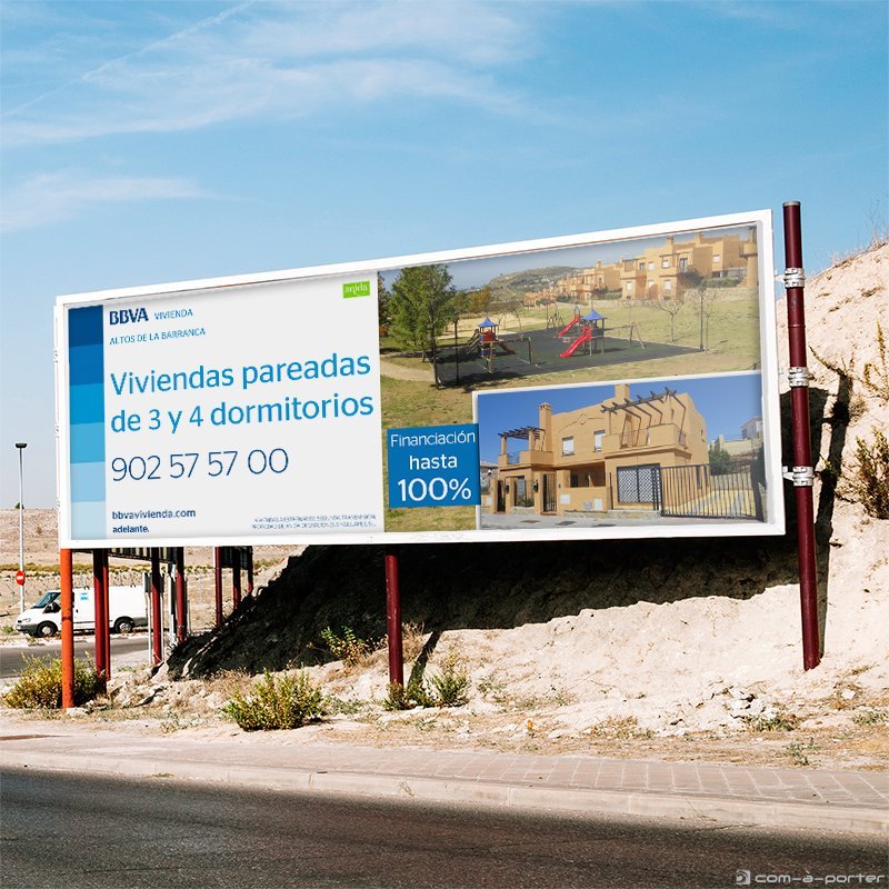 Campaña gráfica exterior para la comercialización de la promoción de BBVA Vivienda