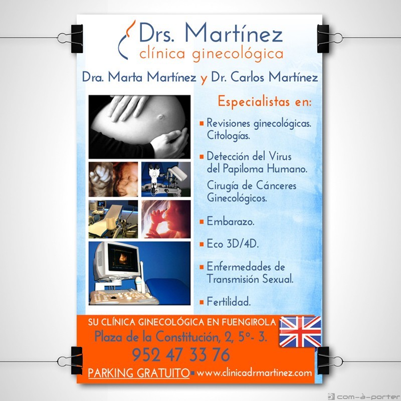 Cartel corporativo de Clínica Ginecológica Drs. Martínez