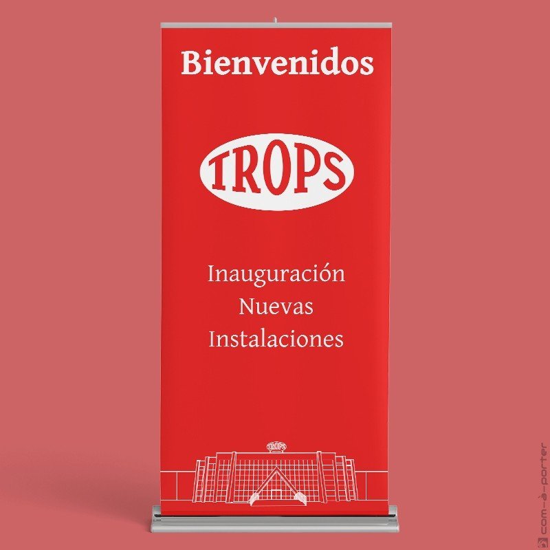 Cartelería de la inauguración de nueva sede de Trops