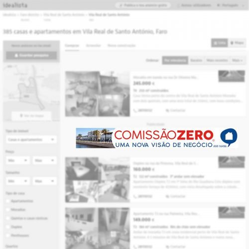 Megabanner de agencia inmobiliaria en Vila Real de Santo António (Portugal) para portal inmobiliario www.idealista.pt