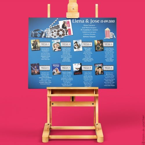 Cartel de Invitados y mesas personalizadas para boda particular