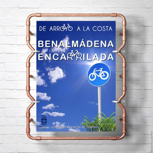 Cartel de la campaña del carril bici del Ayuntamiento de Benalmádena