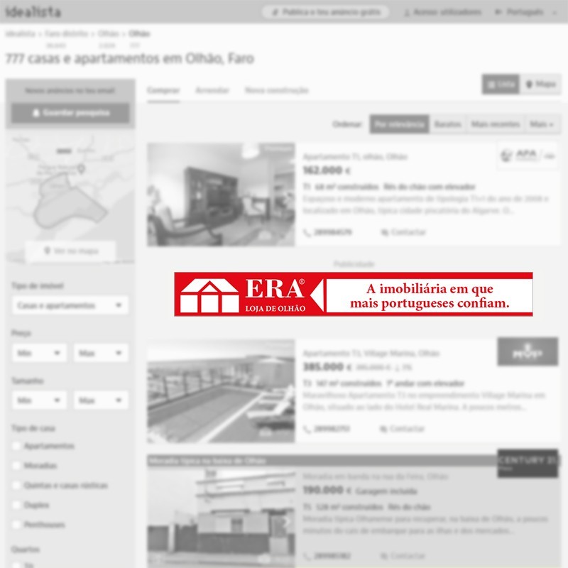 Megabanner de agencia inmobiliaria en Olhão (Portugal) para portal inmobiliario www.idealista.pt