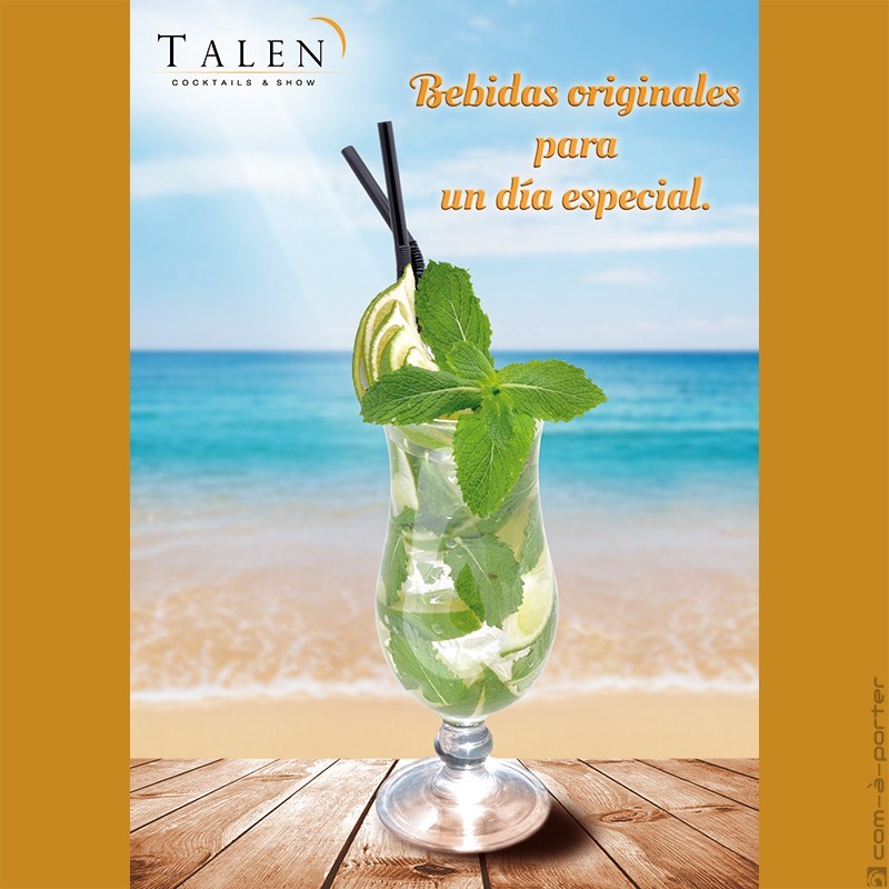 Flyer publicitario de TALEN Cocktails & Show