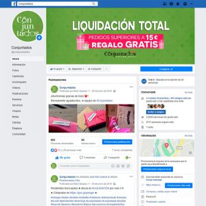 Gestión del perfil de Facebook de Conjuntados.com Online Shop