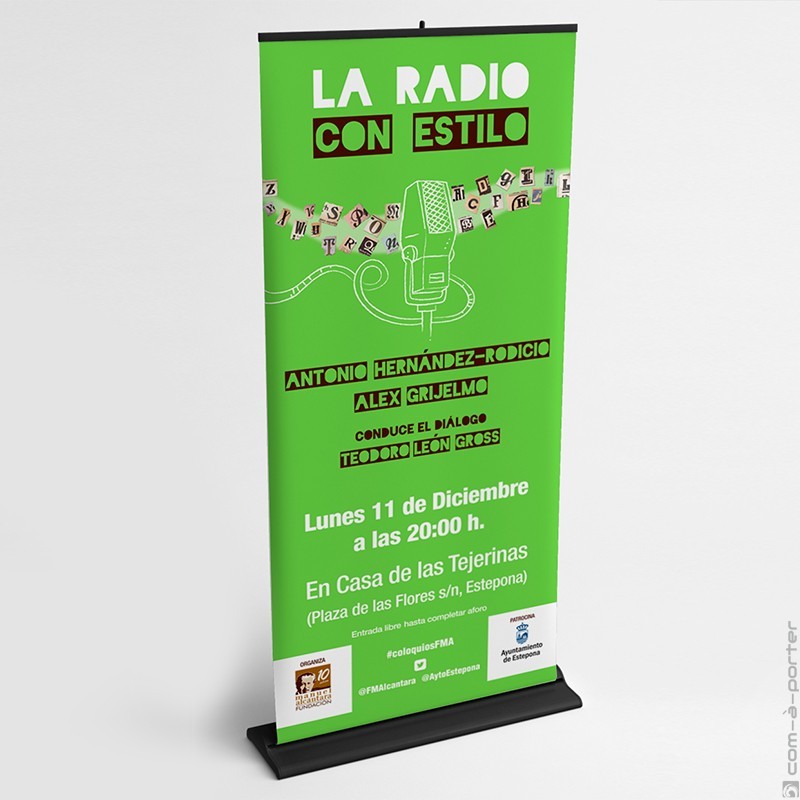 Cartelería del Encuentro / coloquio "La Radio con Estilo" de la Fundación Manuel Alcántara