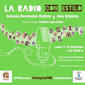 Adaptación para las Redes Sociales del cartel del Encuentro / coloquio "La Radio con Estilo" de la Fundación Manuel Alcántara