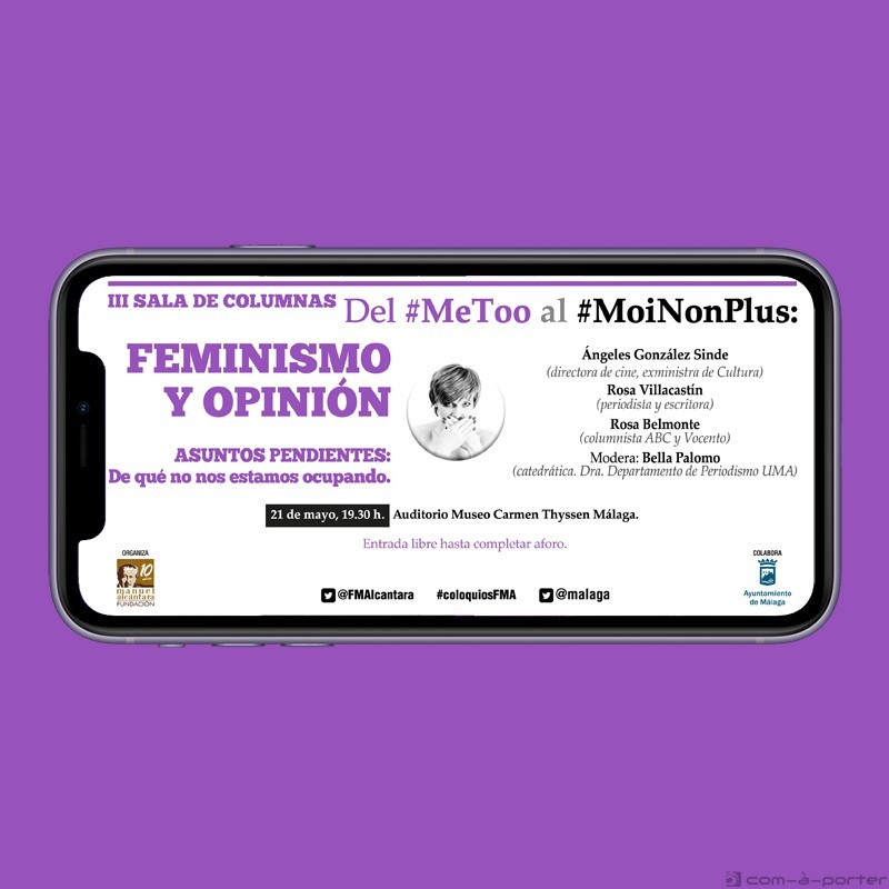 Invitación digital para el Encuentro / Coloquio "Feminismo y Opinión" de la Fundación Manuel Alcántara