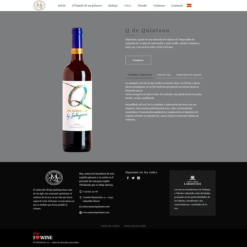 Página Web Corporativa Bodegas Manuel Quintano