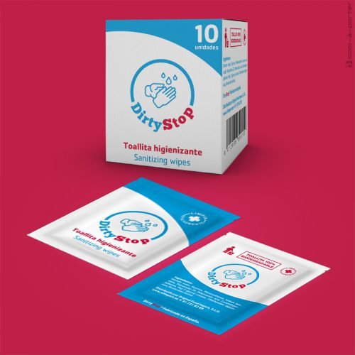 Packaging de Toallita Higienizante DirtyStop