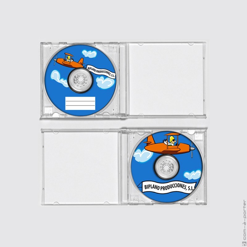 Diseño de galleta de disco CD de Biplano Producciones