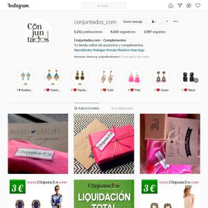 Gestión del perfil de Instagram de Conjuntados.com Online Shop