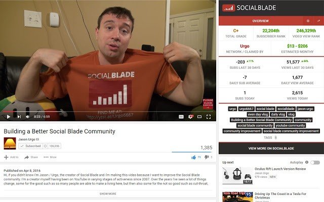 Social Blade es perfecta para sacar datos de algún vídeo de Youtube