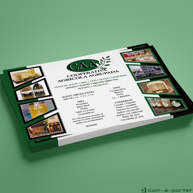 Flyer publicitario de la nueva tienda de Cooperativa Agrícola Agrupada en Madrid