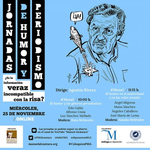 Adaptación para las Redes Sociales del cartel de las Jornadas de Humor y Periodismo organizadas por la Fundación Manuel Alcántara