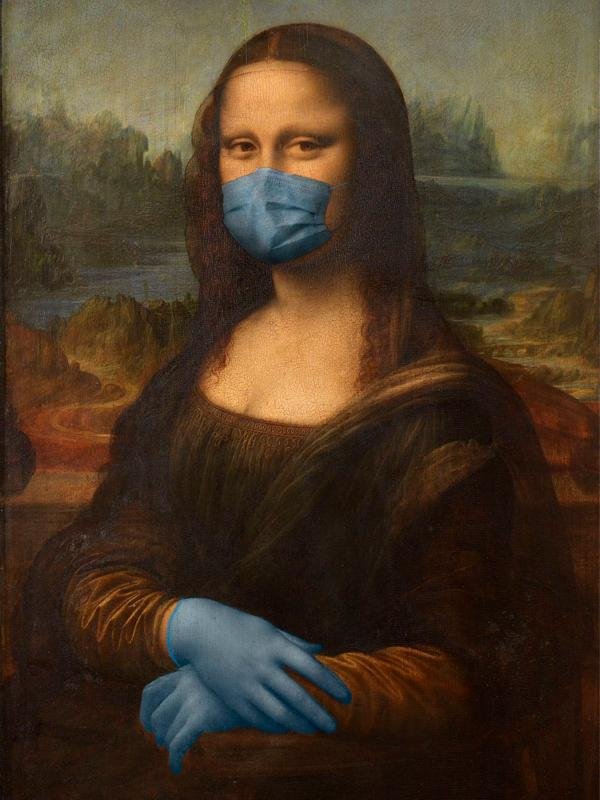 Arte con mascarillas: la Gioconda, de Leonardo Da Vinci