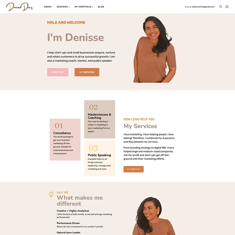 Página web de Denisse Díaz (Marketing)