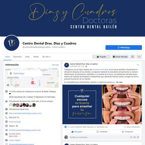 Gestión del perfil de Facebook de Centro Dental Bailén Dras. Díaz y Cuadros