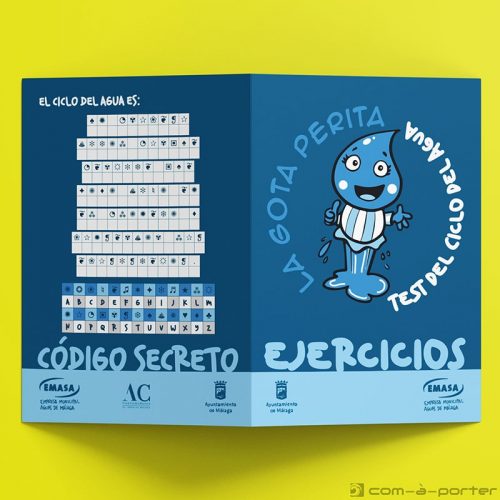 Díptico de Ejercicios del Ciclo del Agua de EMASA, Empresa Municipal de Aguas de Málaga