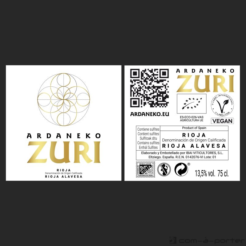 Diseño de etiqueta de vino para el blanco ARDANEKO ZURI