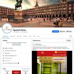 Gestión del perfil de la red social Facebook de Spanish Home