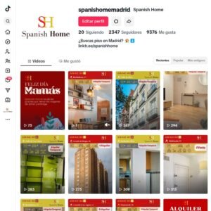 Gestión del perfil de la red social Tik Tok de Spanish Home