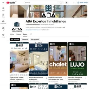 Gestión del perfil de la red social Youtube de ABA Expertos Inmobiliarios