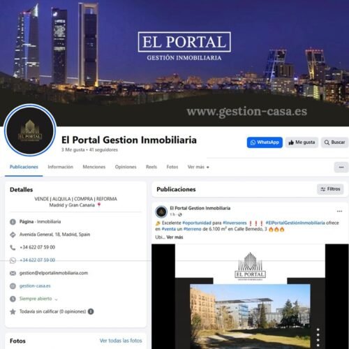 Gestión del perfil de la red social Facebook de El Portal - Gestión Inmobiliaria