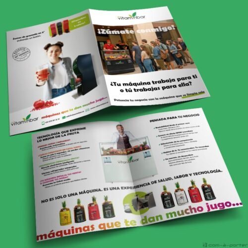 Díptico publicitario de MyVitaminBar