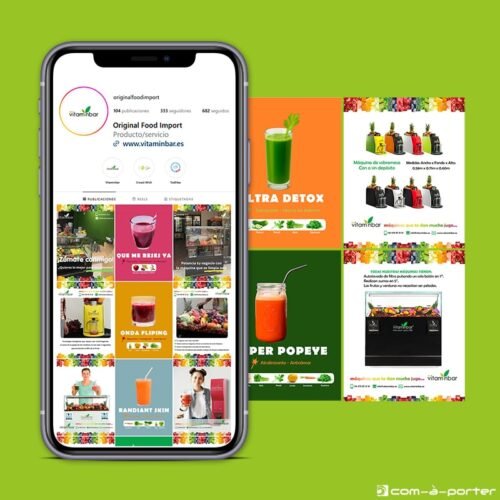 Gestión del perfil de la red social Instagram de MyVitaminBar, marca de maquinaria para hostelería de Original Food Import