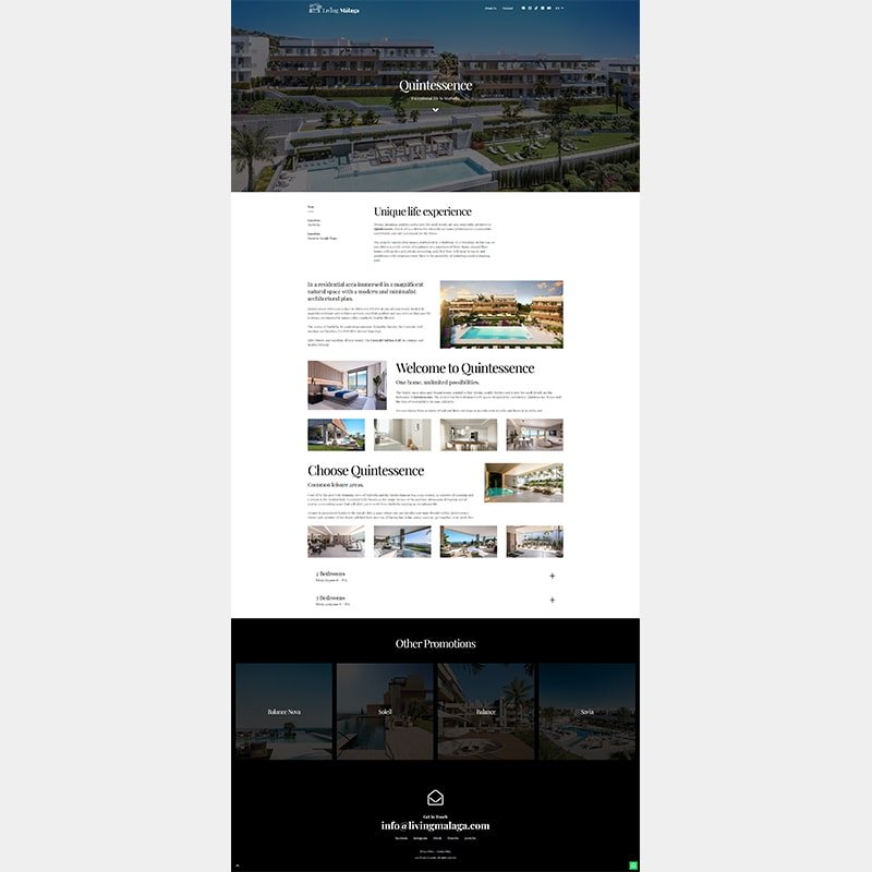 Página web LivingMálaga