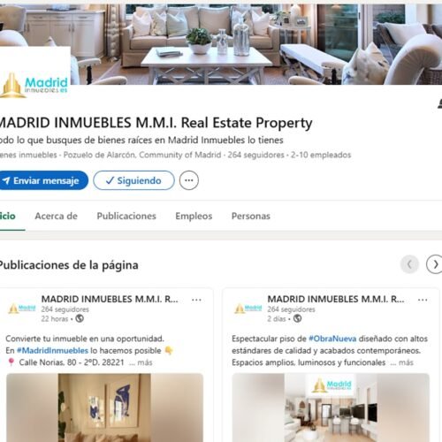 Gestión del perfil de la red social Linkedin de Madrid Inmuebles