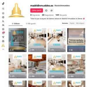 Gestión del perfil de la red social Tik Tok de Madrid Inmuebles