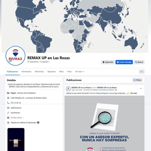 Gestión del perfil de la red social Facebook de la franquicia REMAX UP Las Rozas de Madrid