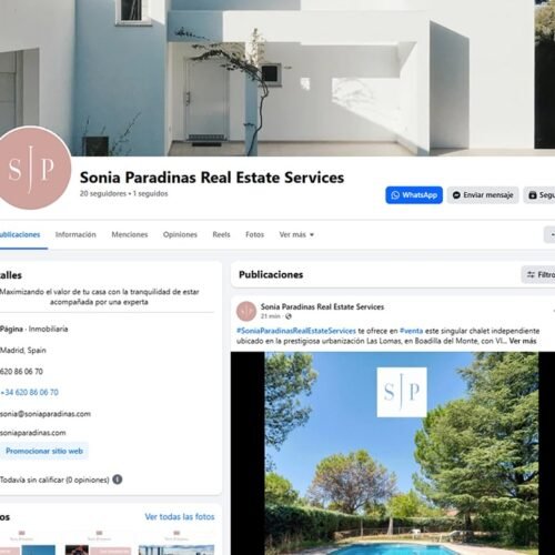 Gestión del perfil de la red social Facebook de Sonia Paradinas Real Estate Services