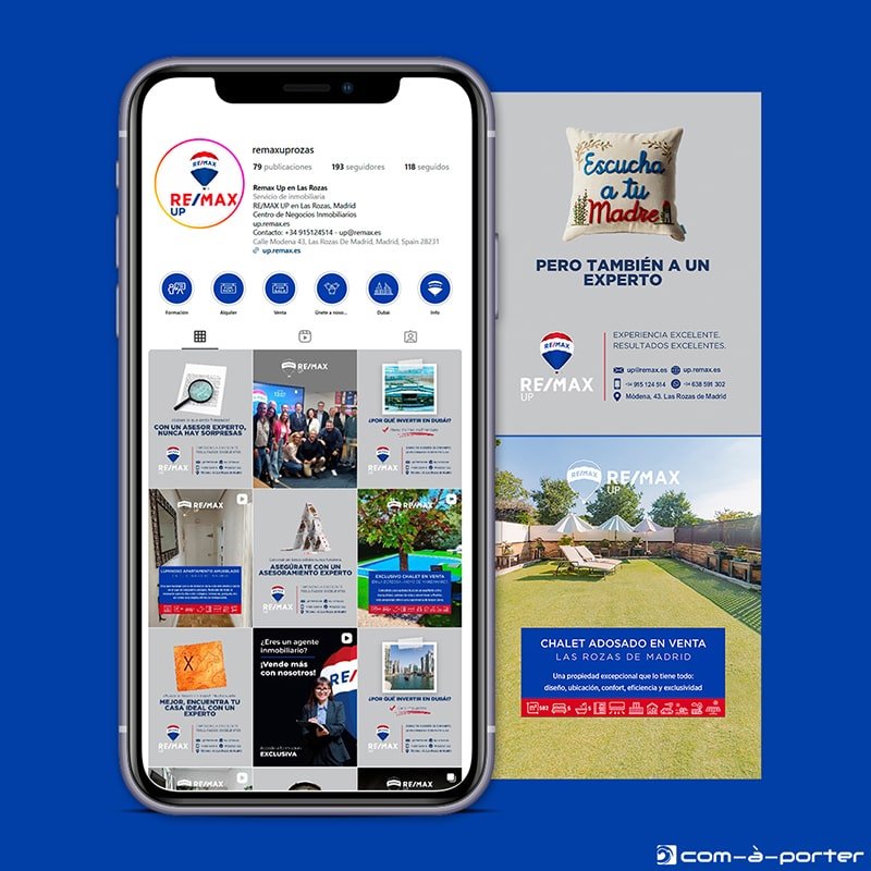 Gestión del perfil de la red social Instagram de la franquicia REMAX UP Las Rozas de Madrid