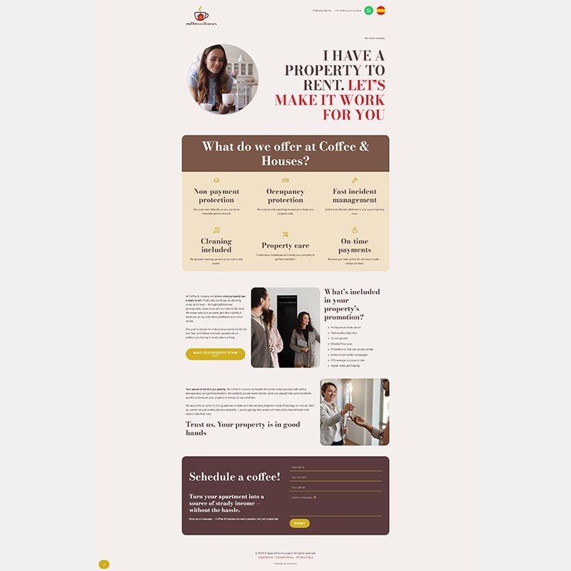 Página web CoffeeAndHouses