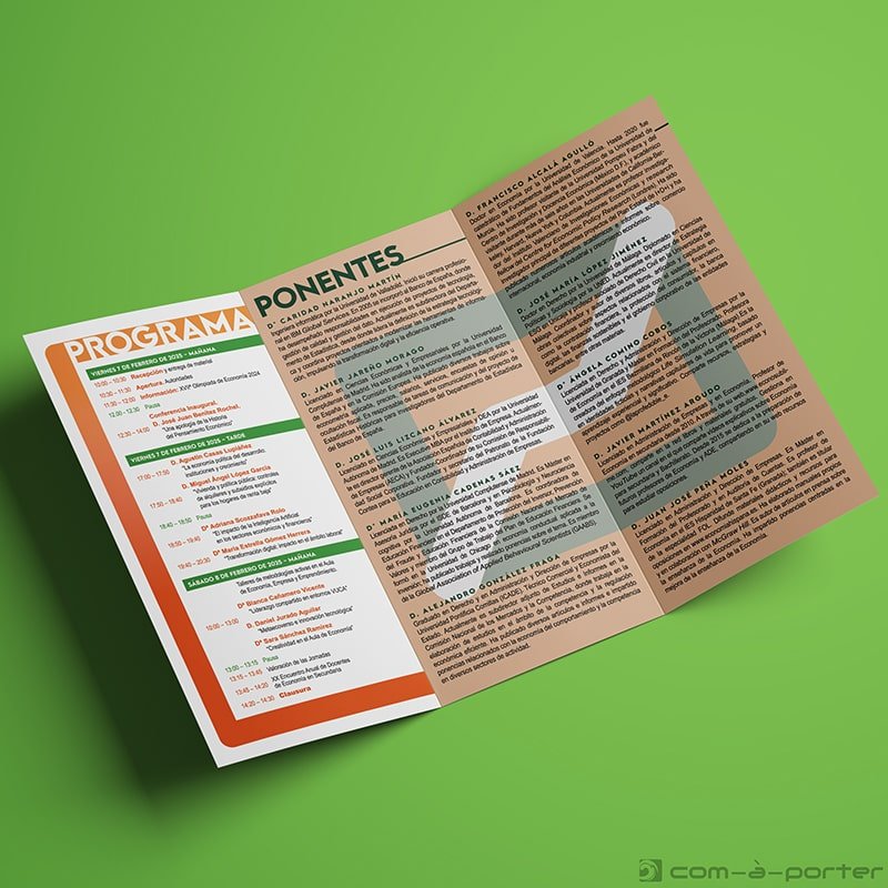 Tríptico de las XIX Jornadas Andaluzas de Enseñanza de la Economía en Secundaria